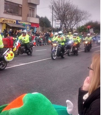 Motorbikes at the St. Patricks day parade in Swords Dublin