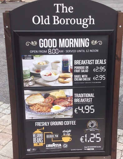 The Old Borough Breakfast Menu