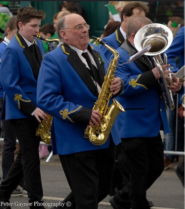 Marching brass band on Main Street swords dublin
