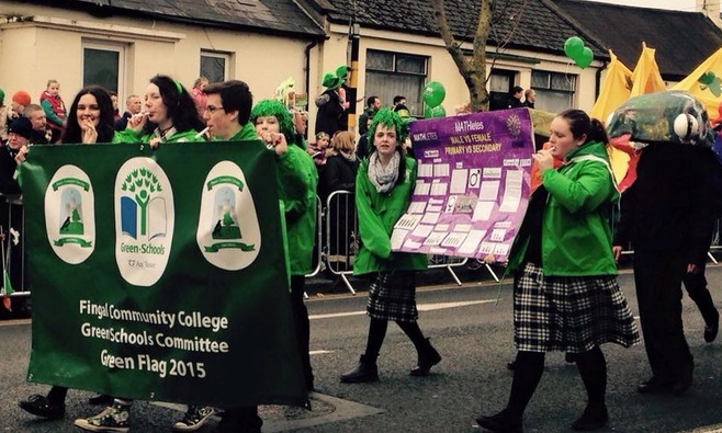 Fingal college Swords Dublin at St. Patricks Day Parade