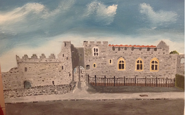 Swords Castle painting in Oils by Martin Dardis