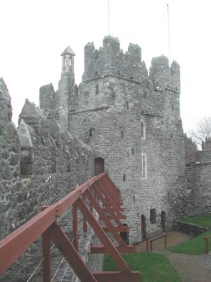 Swords Castle view from inside the walls